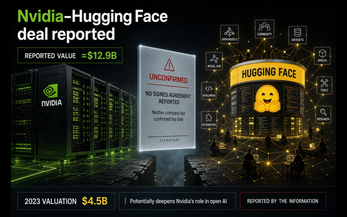 Nvidia Agrees to Buy Hugging Face for $12.9 Billion, Report Says