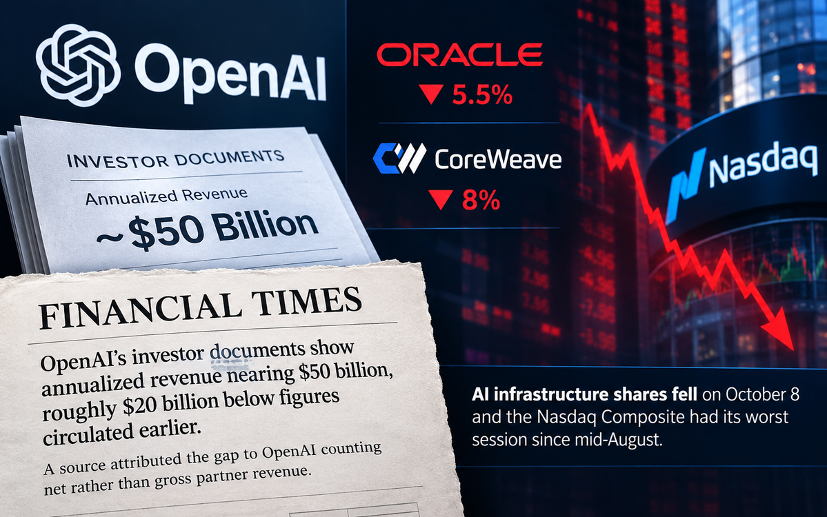 AI infrastructure stocks slide after report puts OpenAI revenue $20B below estimates