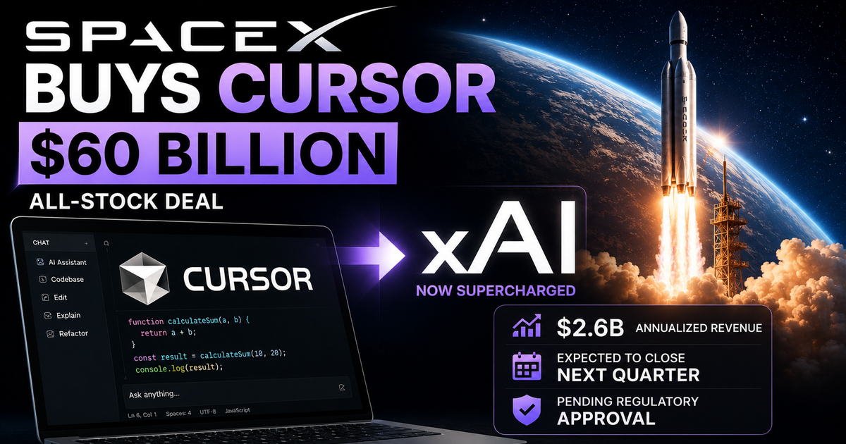 SpaceX to acquire AI coding startup Cursor for $60 billion