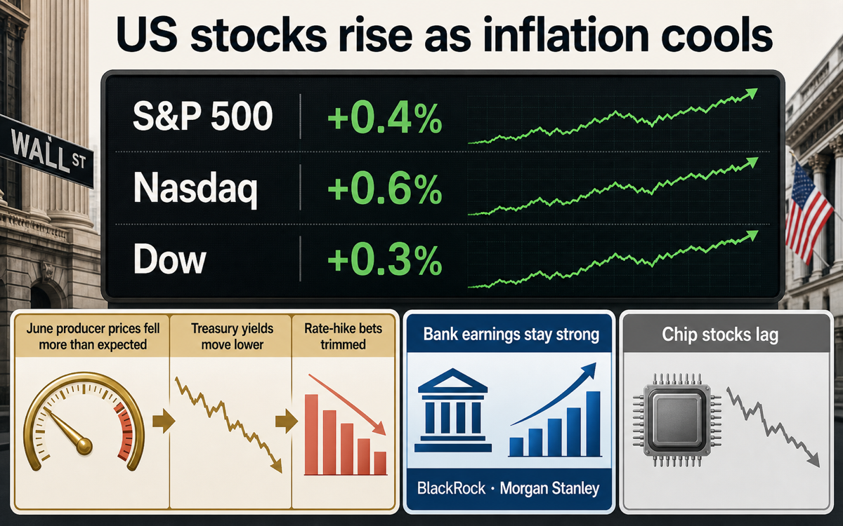 Wall Street extends gains as cooling inflation and bank earnings lift sentiment