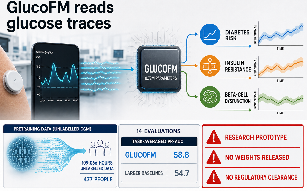 Google Research Unveils GlucoFM, a Tiny Model Predicting Diabetes Risk From CGM Data
