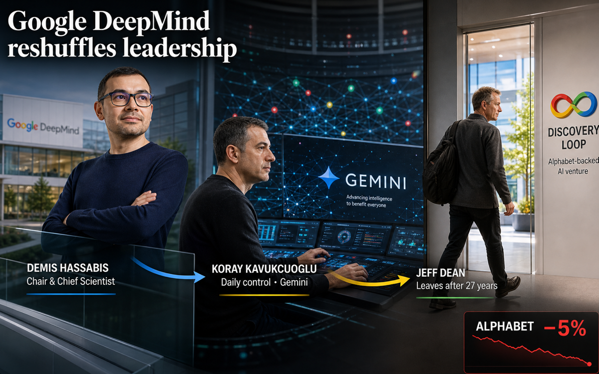 Google recasts AI leadership: Hassabis moves to chair, Jeff Dean exits after 27 years