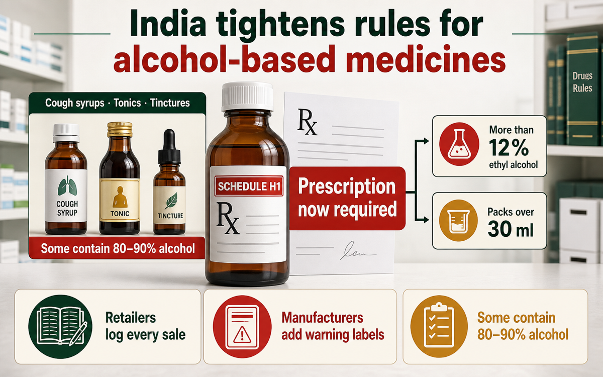 India moves high-alcohol medicines to prescription-only to curb misuse