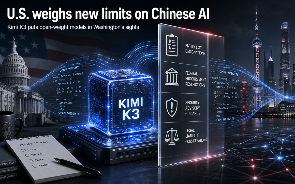 U.S. weighs new curbs on Chinese AI models after Kimi K3 shock